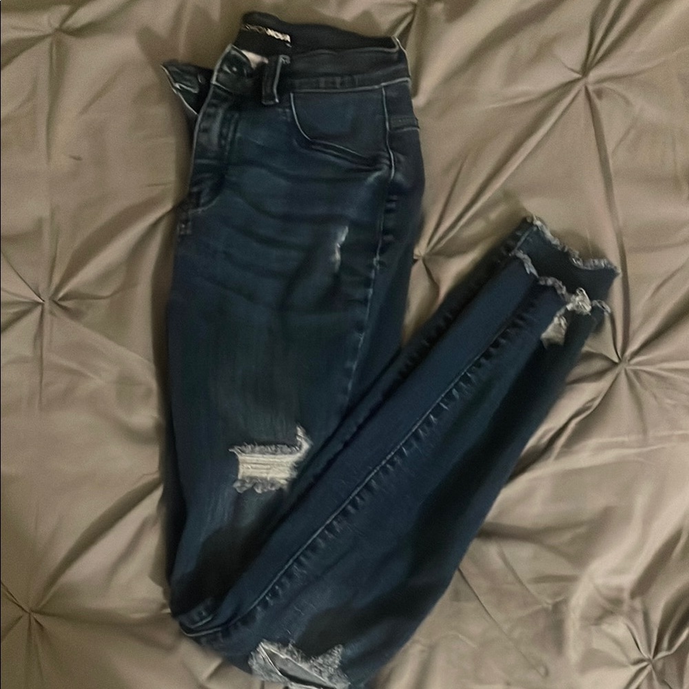 Fashion Nova Women's Blue Ripped Jeans